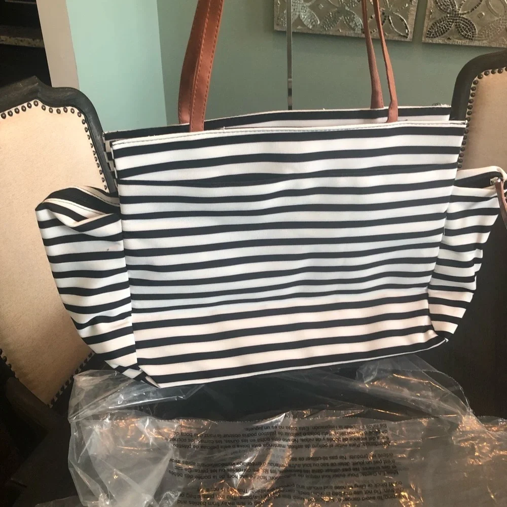 DSW striped Canvas Bag